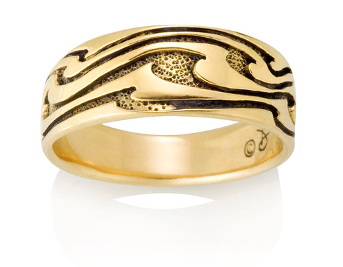 Men's Wide Wave Ring by David Virtue Jewelry