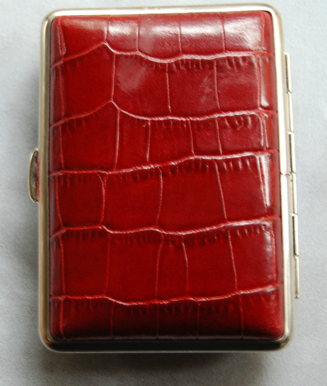 Crocodile Pattern Genuine Leather Cigarette Case Holder with