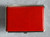 Red leatherette pill case front cover