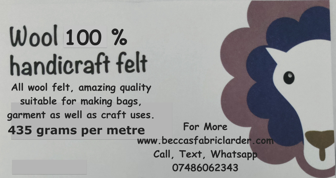 100% wool felt Beige - Becca's Fabric Larder