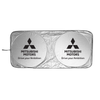 Sunshade product image featuring official Mitsubishi Motors branding, detailed construction, and lifestyle-ready automotive accessory design