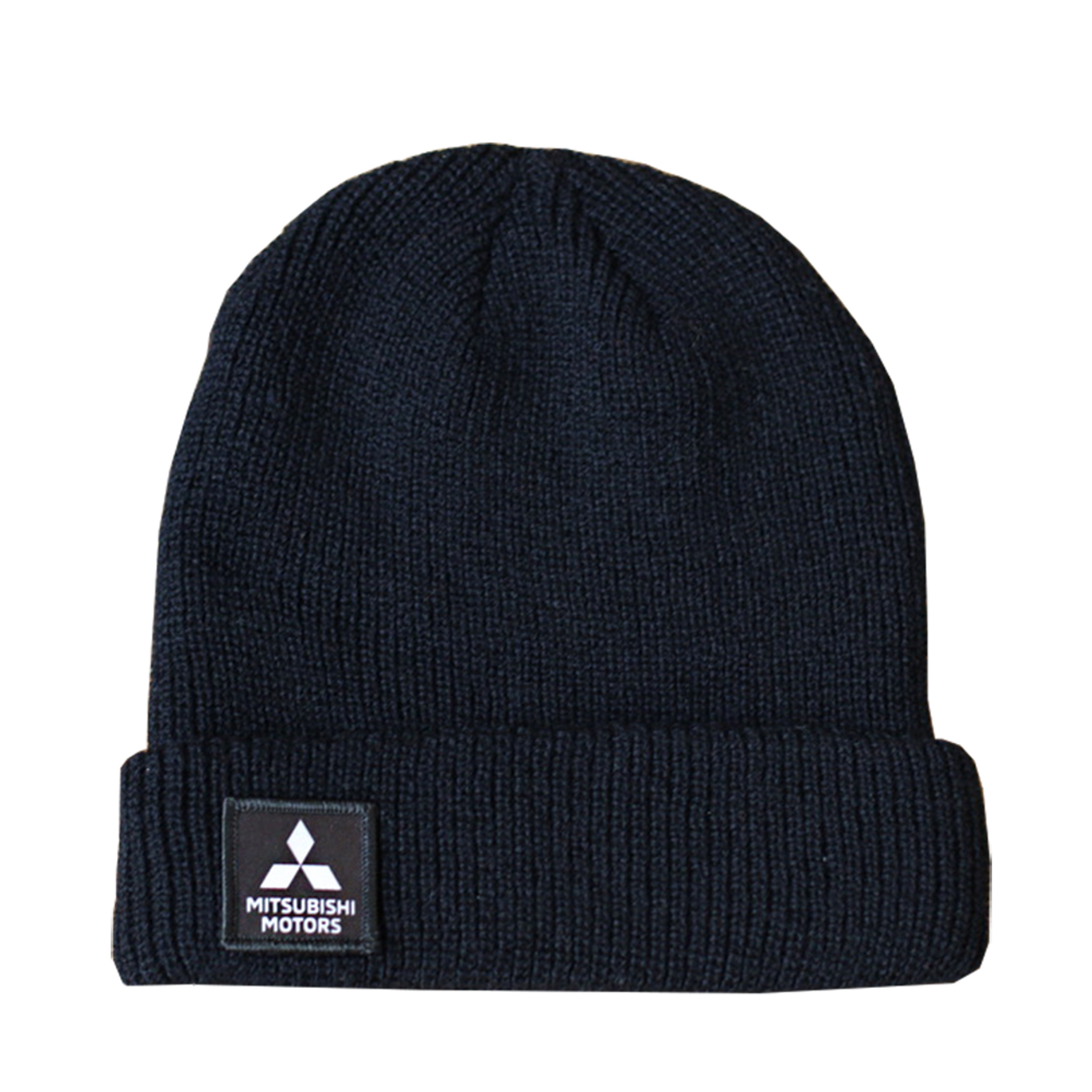 Patch Ribbed Knit Beanie