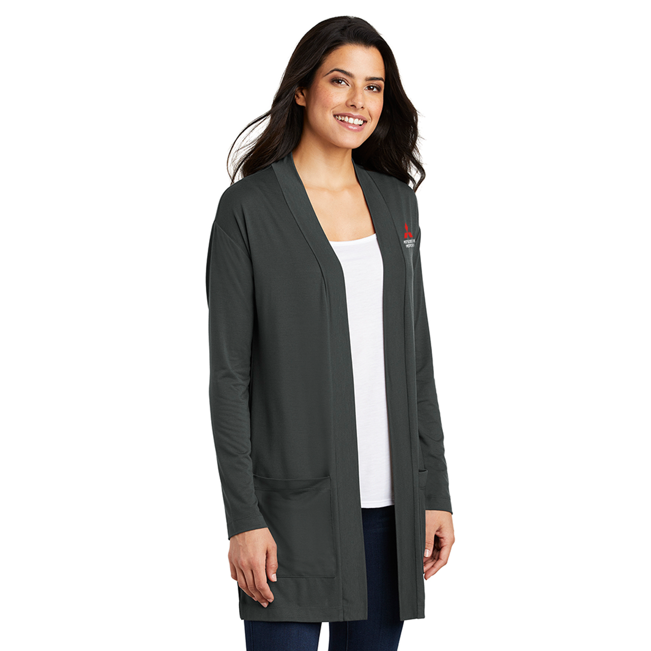 Ladies Long Pocket Cardigan