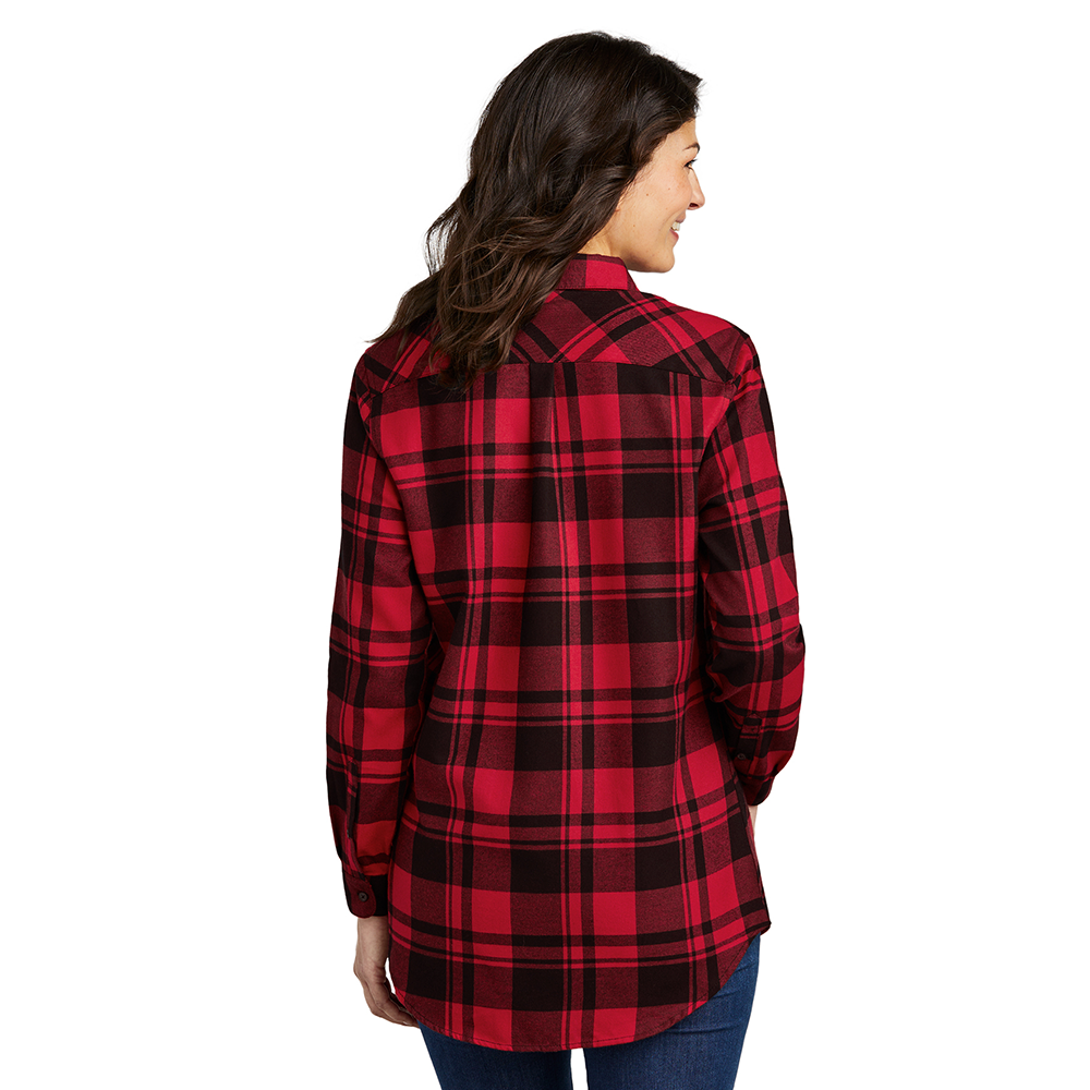 Mitsubishi Motors Ladies Flannel Button-Up Shirt product image featuring official branding, premium materials, performance-inspired design, and automotive lifestyle styling