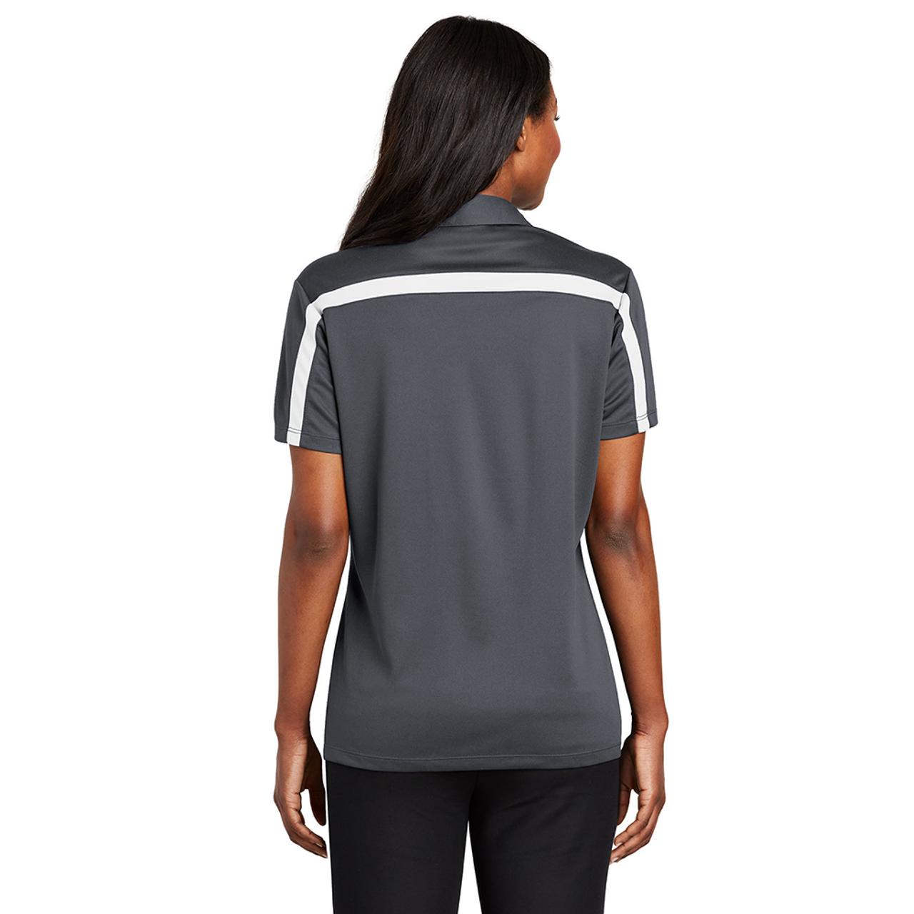 Ladies Shoulder Stripe Polo