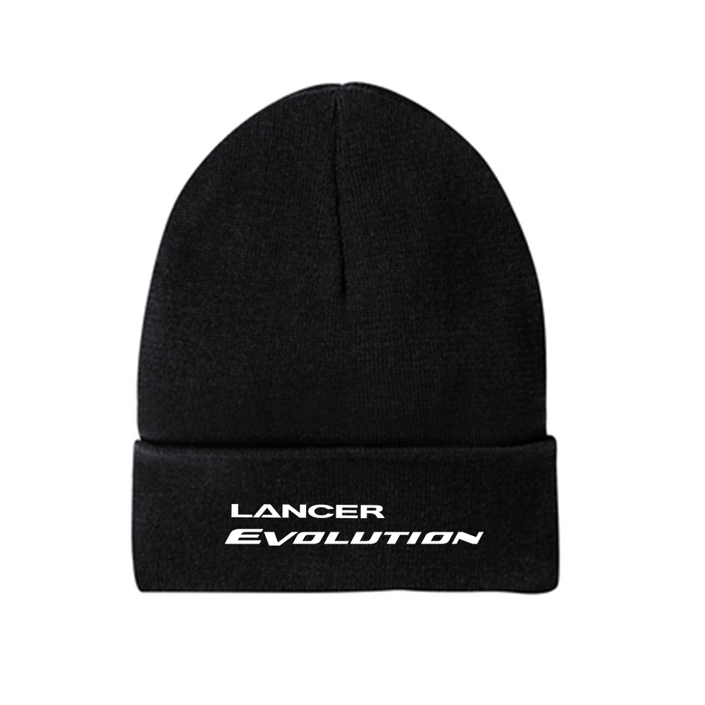 Mitsubishi Motors Lancer Evolution Beanie Hat product image featuring official branding, premium materials, performance-inspired design, and automotive lifestyle styling