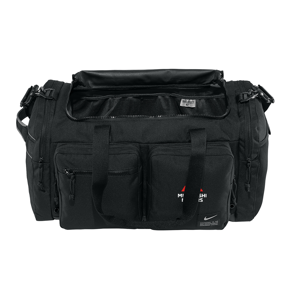 Mitsubishi Motors Nike Duffel Bag product image featuring official Mitsubishi Motors branding, detailed construction, and lifestyle-ready automotive accessory design
