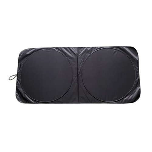 Sunshade product image featuring official Mitsubishi Motors branding, detailed construction, and lifestyle-ready automotive accessory design