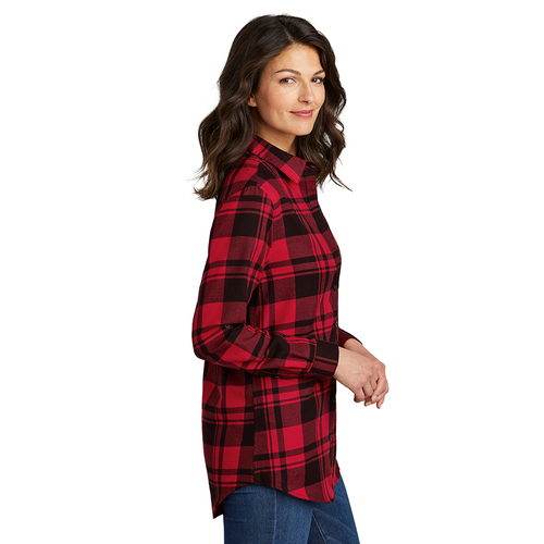 Mitsubishi Motors Ladies Flannel Button-Up Shirt product image featuring official branding, premium materials, performance-inspired design, and automotive lifestyle styling