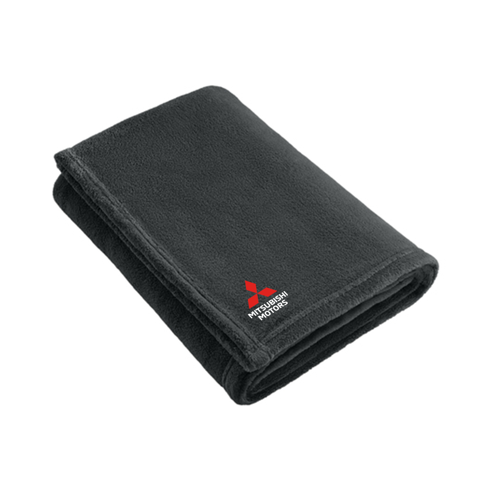 Mitsubishi Motors Ultra Plush Blanket Graphite soft fleece throw product image featuring official branding, premium materials, performance-inspired design, and automotive lifestyle styling