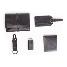 Luggage Tag – Pebble Leather product image featuring official Mitsubishi Motors branding, detailed construction, and lifestyle-ready automotive accessory design