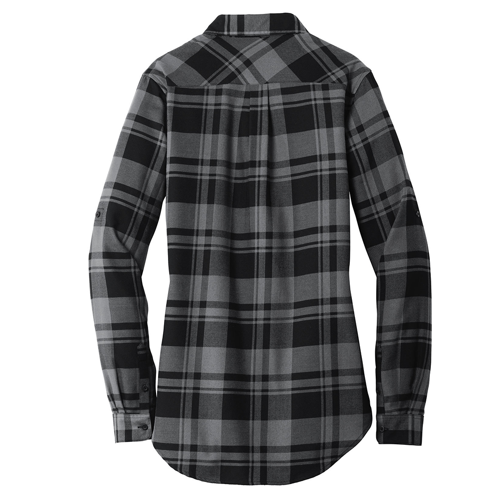 Mitsubishi Motors Ladies Flannel Button-Up Shirt product image featuring official branding, premium materials, performance-inspired design, and automotive lifestyle styling