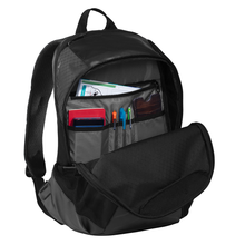 OGIO Commuter Pack product image featuring official Mitsubishi Motors branding, detailed construction, and lifestyle-ready automotive accessory design