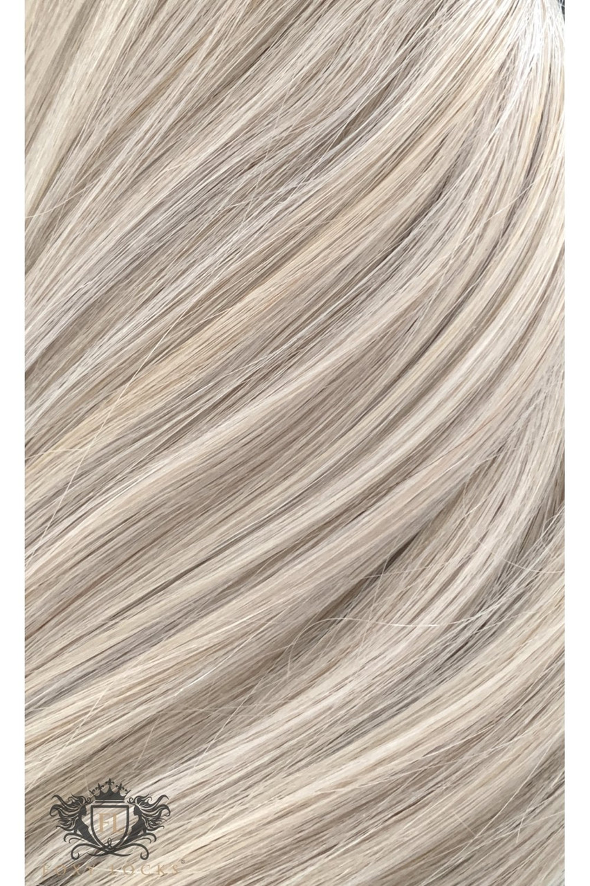 Iced Latte - Elegant 16" Silk Seamless Clip In Human Hair Extensions 150g