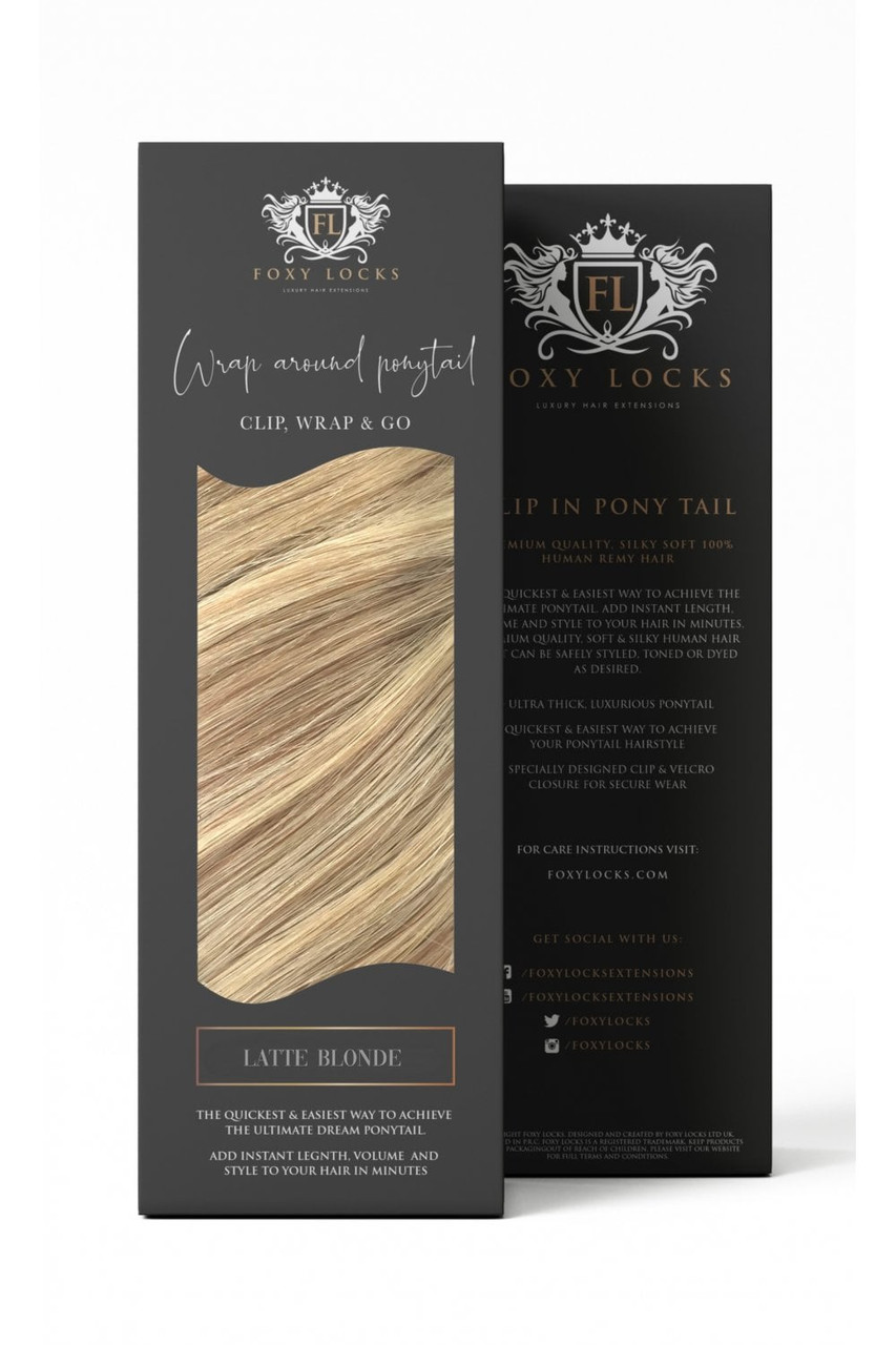 Latte Blonde - Wrap Ponytail Clip In Hair Extensions 12 / 16 / 22 Inch