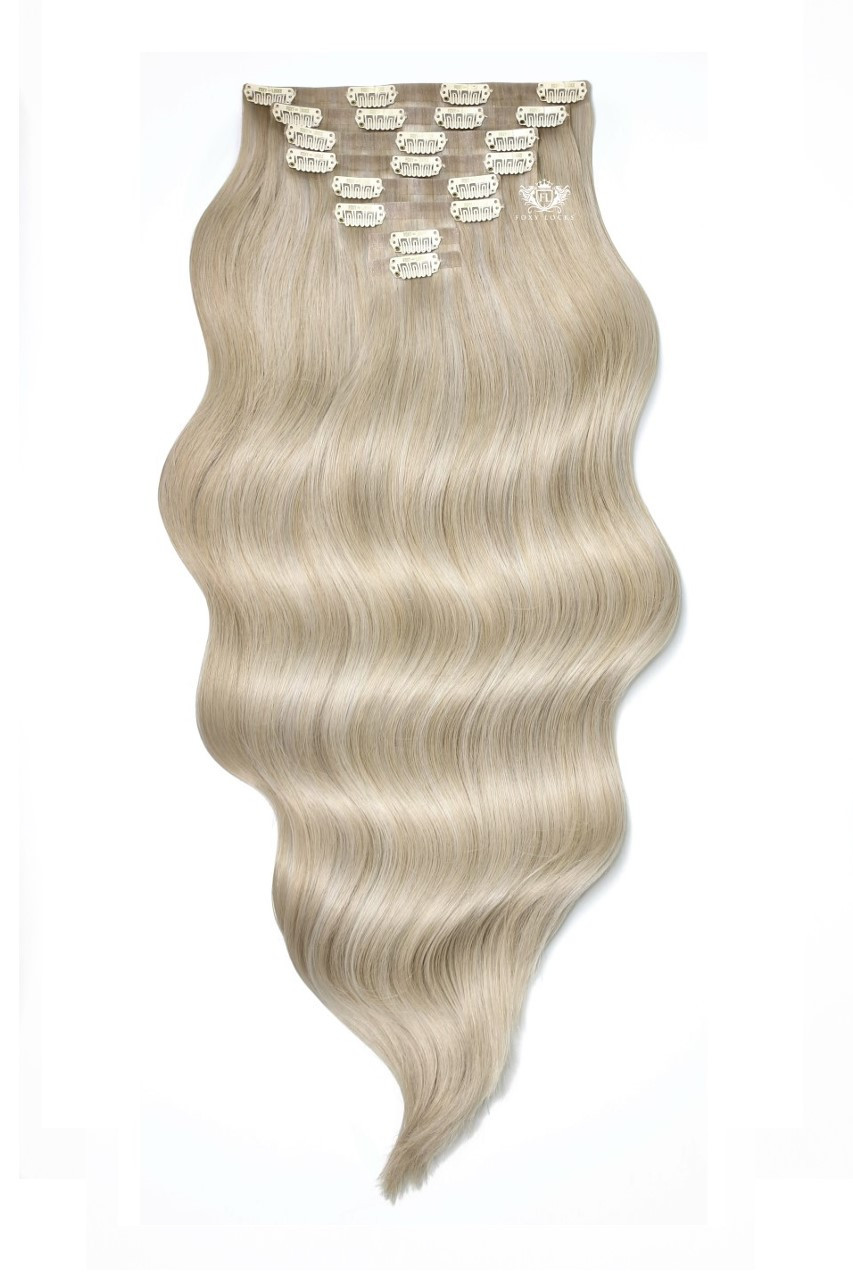 Iced Latte - Superior 22" Silk Seamless Clip In Human Hair Extensions 230g