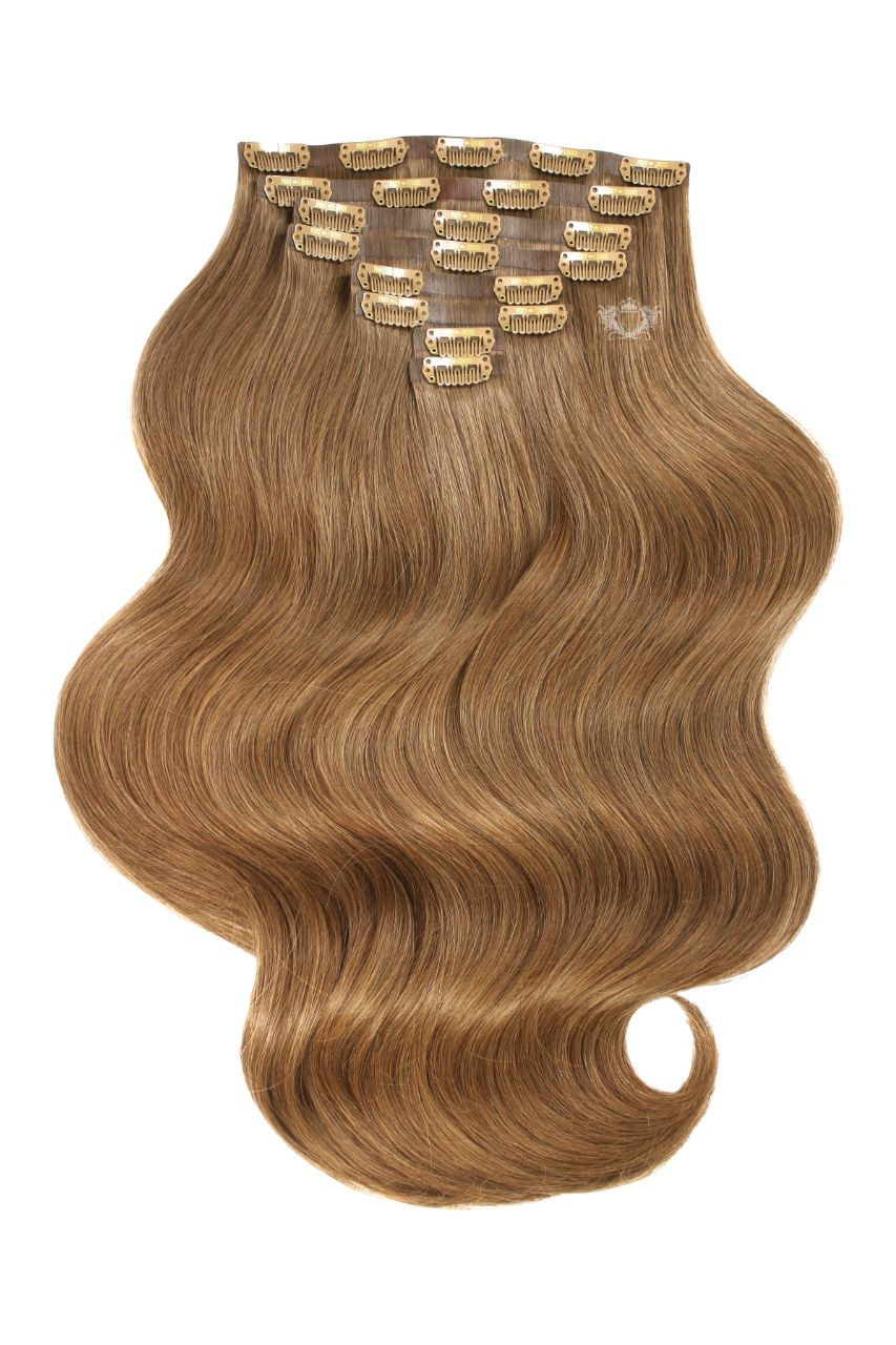 Chestnut - Invisible 20" Deluxe Clip In Remy Human Hair Extensions 200g