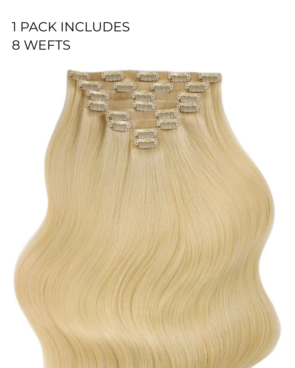 Hollywood Blonde - Invisible 20" Deluxe Clip In Remy Human Hair Extensions 200g