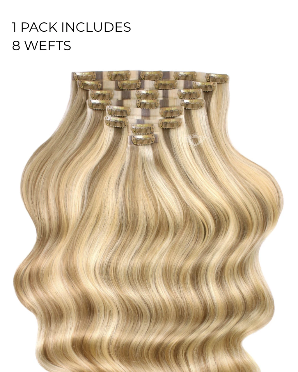 Latte Blonde - Invisible 20" Deluxe Clip In Remy Human Hair Extensions 200g