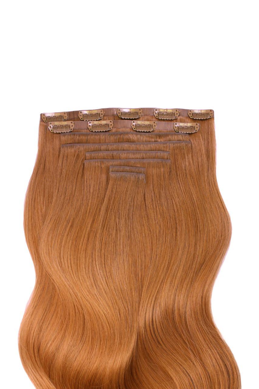 Cinnamon Ginger - Invisible 20" Deluxe Clip In Remy Human Hair Extensions 200g