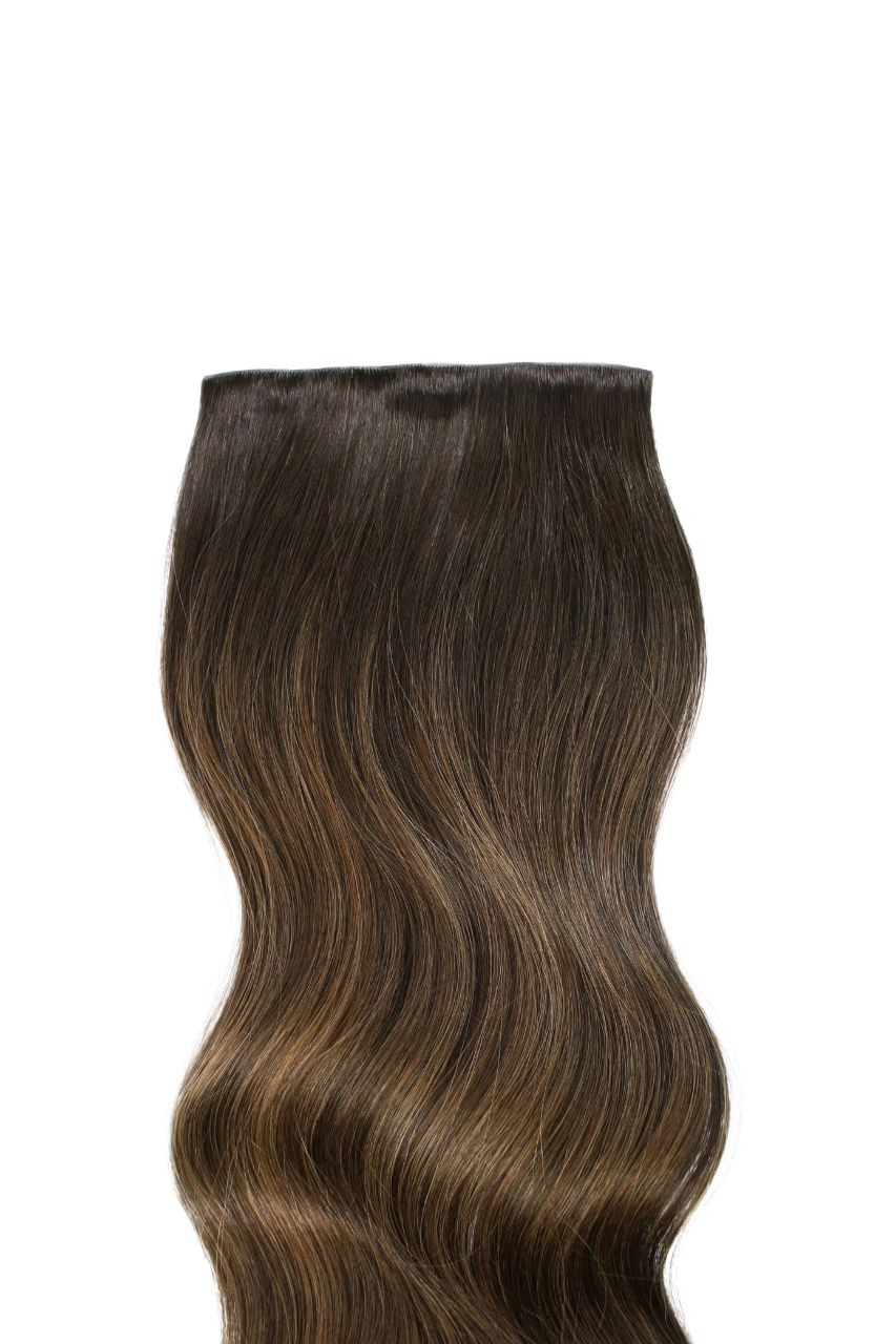 Mochaccino - Invisible 20" Deluxe Clip In Remy Human Hair Extensions 200g