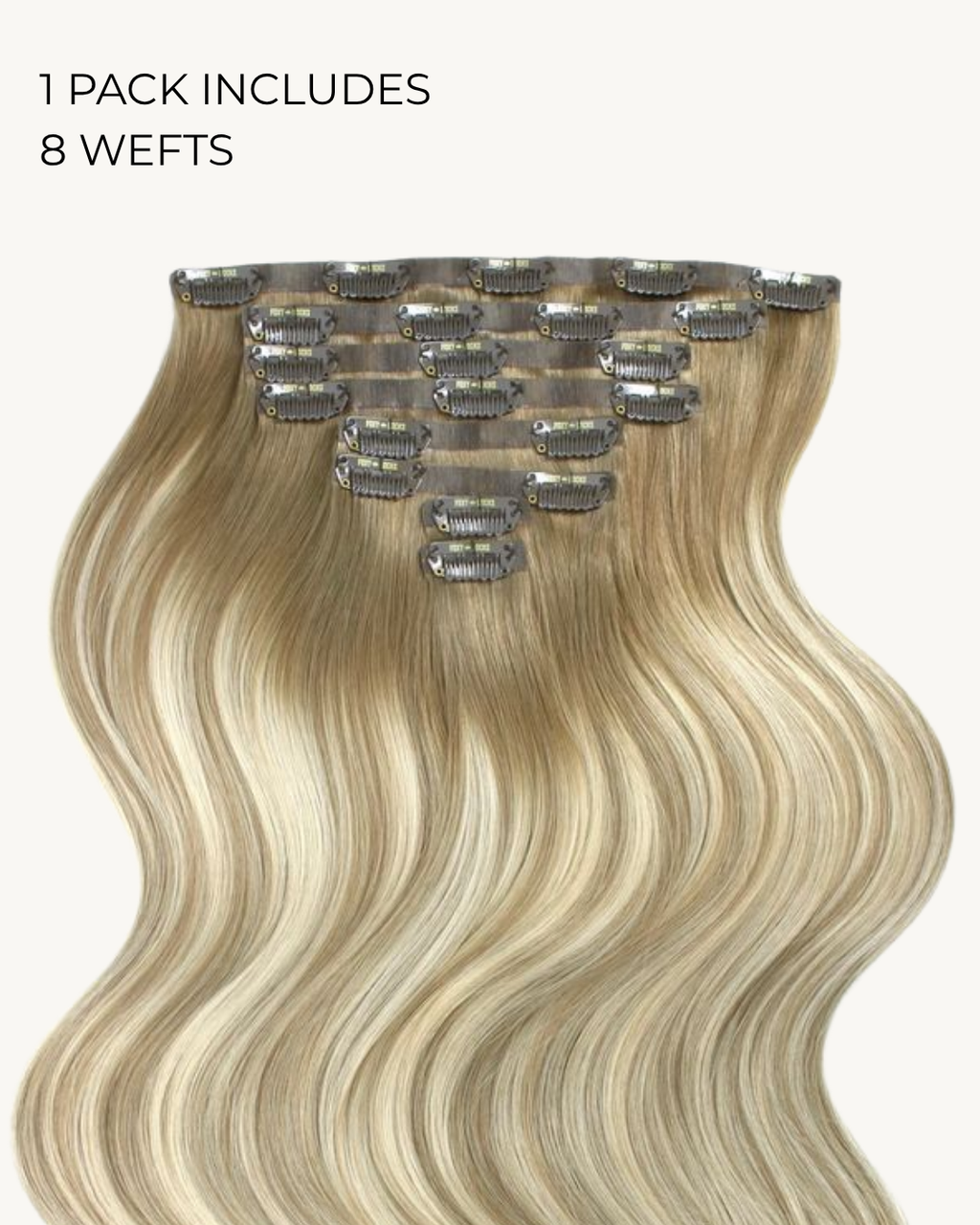 Creme Brulee - Invisible 20" Deluxe Clip In Remy Human Hair Extensions 200g