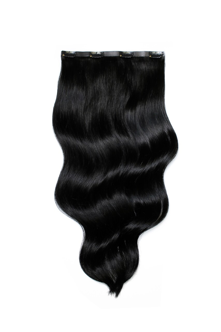 Jet Black - One Weft Volumizer Seamless Clip In Remy Human Hair Extensions | Foxy Locks
