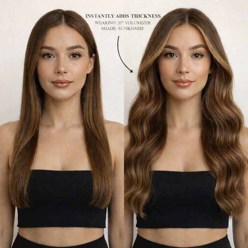 Iced Latte -One Weft Volumizer Seamless Clip In Remy Human