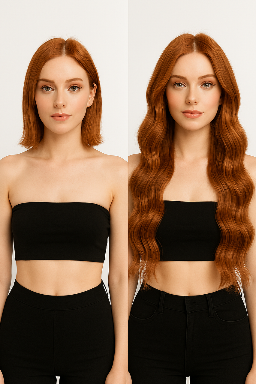 Cinnamon Ginger Seamless Clip In Hair Extensions