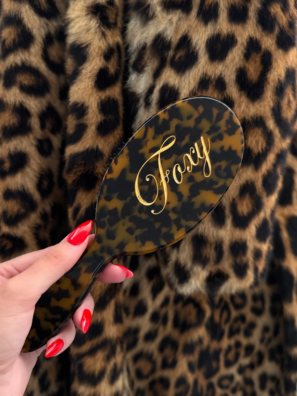 The Bombshell Brush - Paddle Brush | Boar + Nylon Bristles - Leopard Tortoiseshell