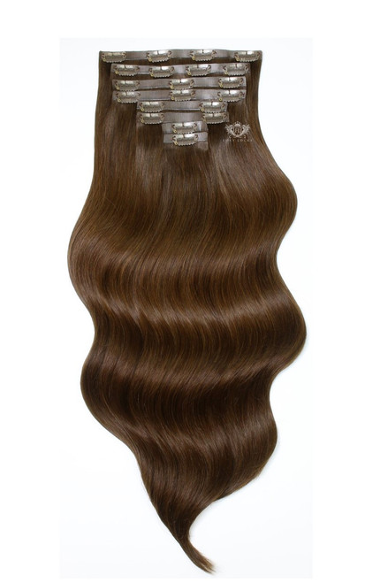 Chocolate - Superior 22" Seamless Clip In Human Hair Extensions 230g