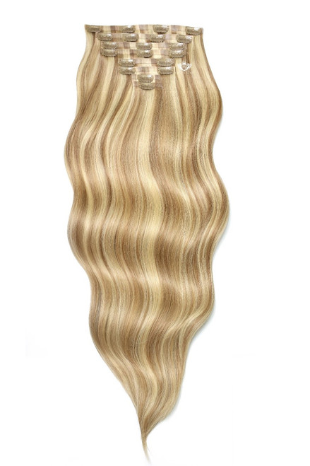 Latte Blonde - Luxurious 24" Silk Seamless Clip In Human Hair Extensions 280g