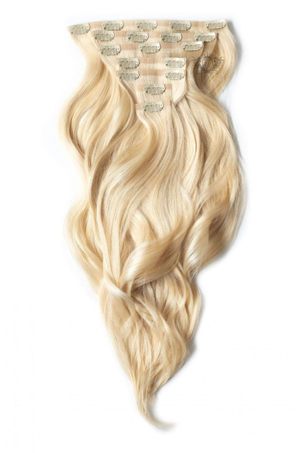 Hollywood Blonde - Elegant 20" Silk Seamless Clip In Human Hair Extensions 160g