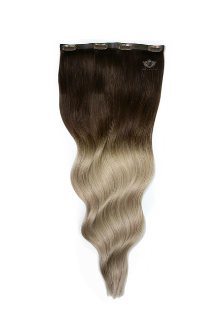 Vanilla Frappe Ombre - Volumizer 20" Silk Seamless Clip In Human Hair Extensions 60g | Foxy Locks