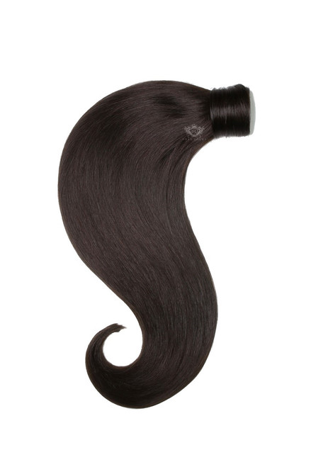 BROWN BLACK - WRAP PONYTAIL CLIP IN HAIR EXTENSIONS 12 / 16 / 22 / 26 INCH