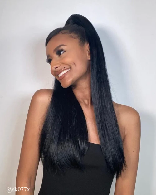Jet Black - Wrap Ponytail Clip In Hair Extensions 12 / 16 / 22 Inch