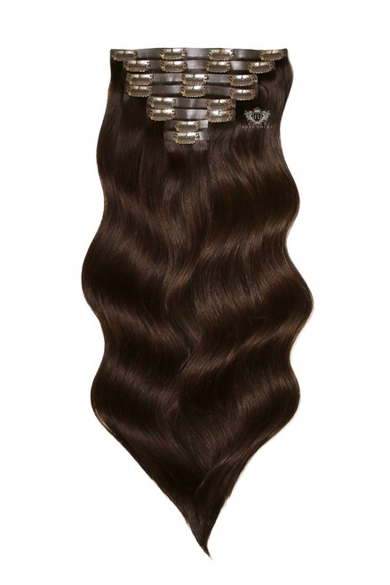 Cocoa - Deluxe 18" Silk Seamless Clip In Human Hair Extensions 180g
