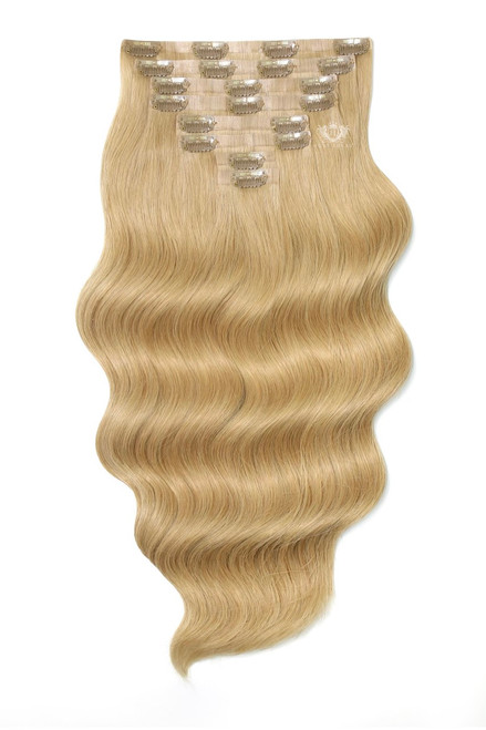 Caramel - Deluxe 20" Silk Seamless Clip In Human Hair Extensions 200g