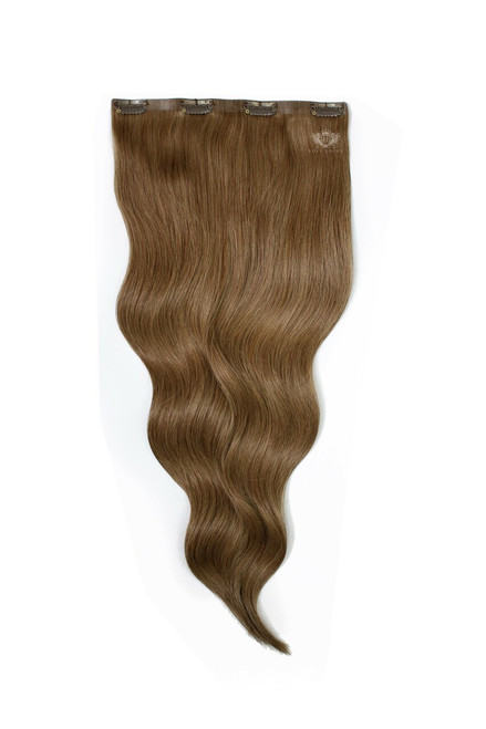 Chestnut - Volumizer 16" Silk Seamless Clip In Human Hair Extensions 50g | Foxy Locks