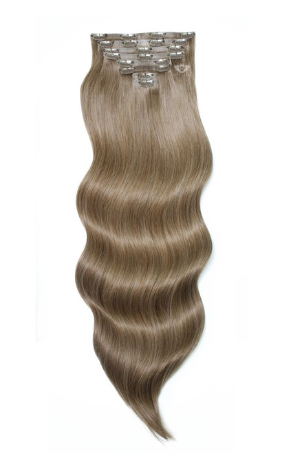 Milk Chocolate - Luxurious 24" Silk Seamless Clip In Human Hair Extensions 280g