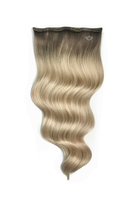 Santorini Blonde - Volumizer 20" Silk Seamless Clip In Human Hair Extensions 60g :Rooted: | Foxy Locks