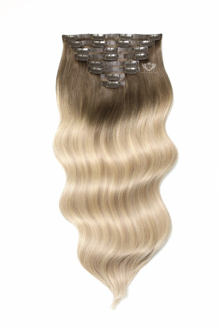 Platinum Blonde Seamless Clip in Hair Extensions – Viola Hair Extensions