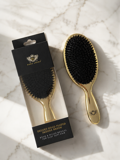 Foxy Locks Deluxe Gold Plated Large Paddle Brush