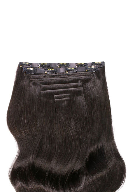 Brown Black - Invisible 20" Deluxe Clip In Remy Human Hair Extensions 200g