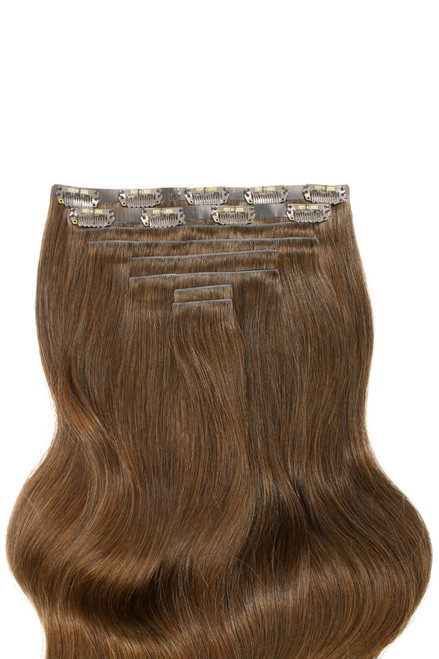 Chocolate - Invisible 20" Deluxe Clip In Remy Human Hair Extensions 200g