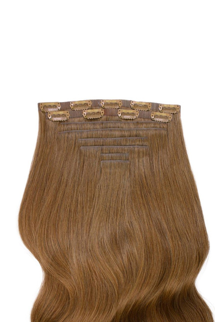 Chestnut - Invisible 20" Deluxe Clip In Remy Human Hair Extensions 200g