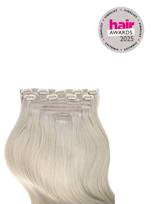 Platinum Blonde - Invisible 20" Deluxe Clip In Remy Human Hair Extensions 200g