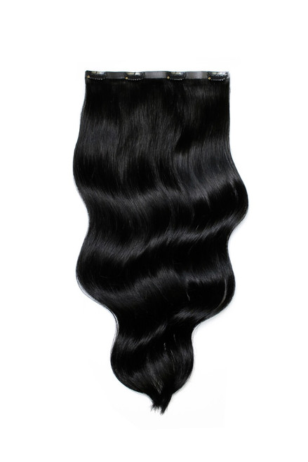 Jet Black - One Weft Volumizer Seamless Clip In Remy Human Hair Extensions | Foxy Locks