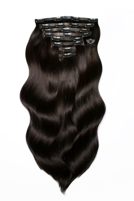Brown Black - Seamless Clip In Remy Human Hair Extensions | Foxy Locks
