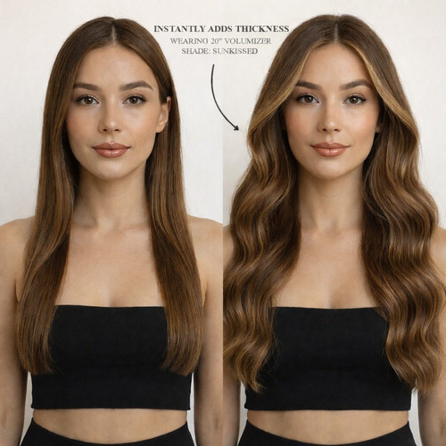 Coffee Caramel - One Weft Volumizer Seamless Clip In Remy Human Hair Extensions | Foxy Locks